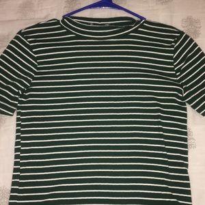 Forever 21 green and white striped shirt